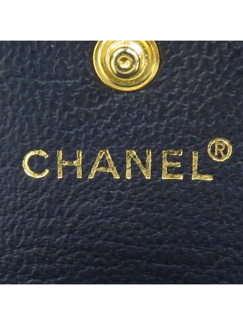 Auth Chanel Trifold Wallet Navy #280406C35B